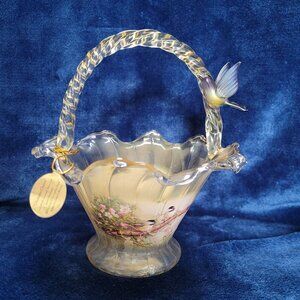 Hand-Blown Art Glass Basket